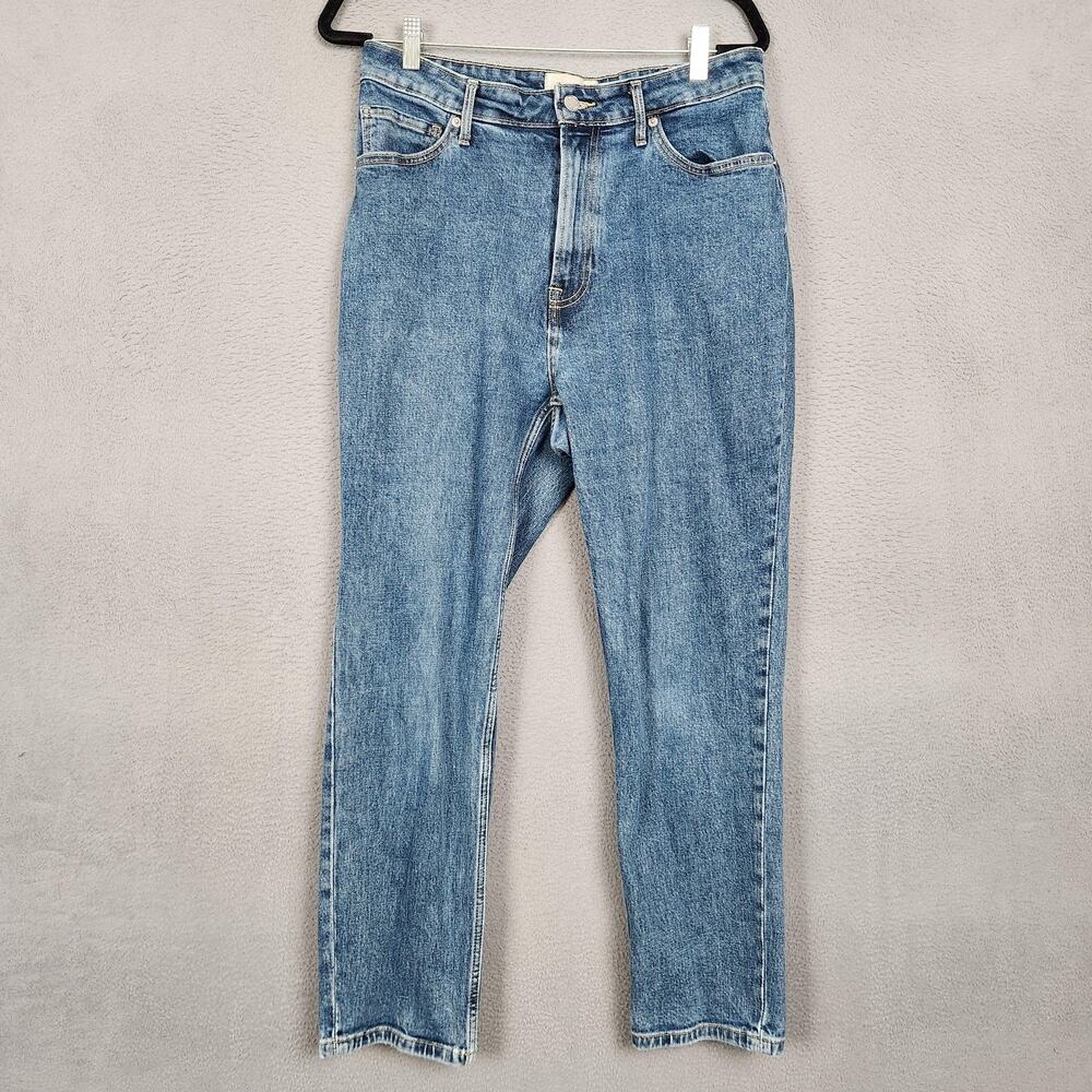 Everlane Jeans Womens 31 Blue High Rise Straight Curvy Cheeky Organic Cotton